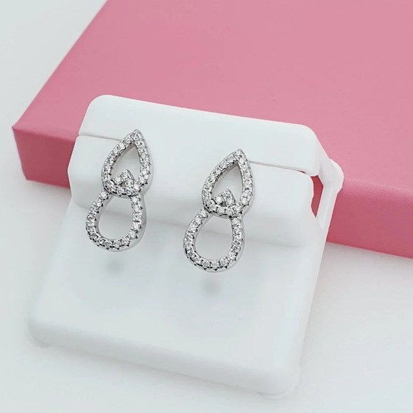 "925 Sterling Silver Cubic Zirconia Earrings,  U19254680 - Picture 5 of 11